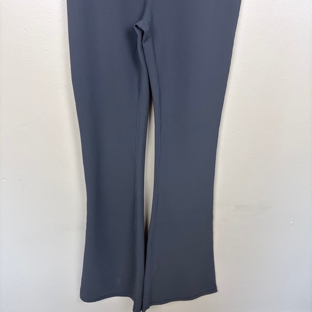 Wilo The Label V-Neck Flare Unitard Gunmetal Sleeveless Jumpsuit Blue Size M - Picture 5 of 11